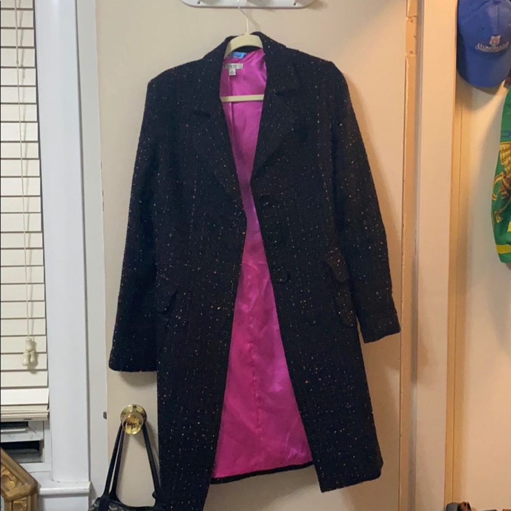 Black Cache Coat With Pink Lining - image 1
